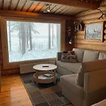 Kaupinmaja, Yllaes, Aekaeslompolo, Lapland - Log With And Fell Scenery * Akaslompolo