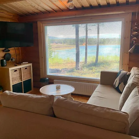 Kaupinmaja, Yllaes, Aekaeslompolo, Lapland - Log With And Fell Scenery Äkäslompolo