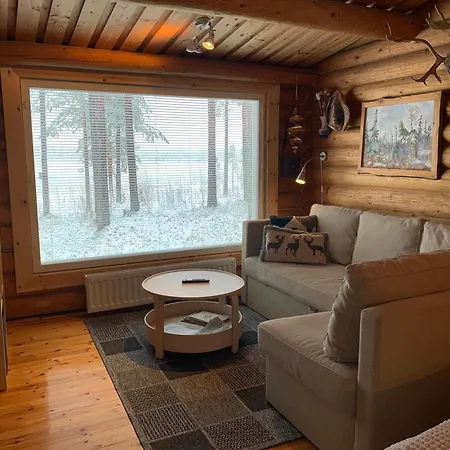 Kaupinmaja, Yllaes, Aekaeslompolo, Lapland - Log With And Fell Scenery * Äkäslompolo