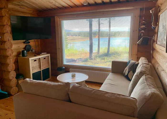 Kaupinmaja, Yllaes, Aekaeslompolo, Lapland - Log With And Fell Scenery Äkäslompolo