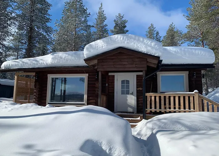 Kaupinmaja, Ylläs, äkäslompolo, Lapland - Log With Lake&fell Scenery *