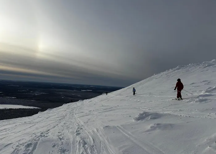 Kaupinmaja, Yllaes, Aekaeslompolo, Lapland - Log With And Fell Scenery *